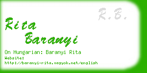 rita baranyi business card